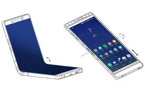 Samsung has developed a foldable smartphone in the design of Galaxy Note 8, but with a hinge in the middle and another external screen