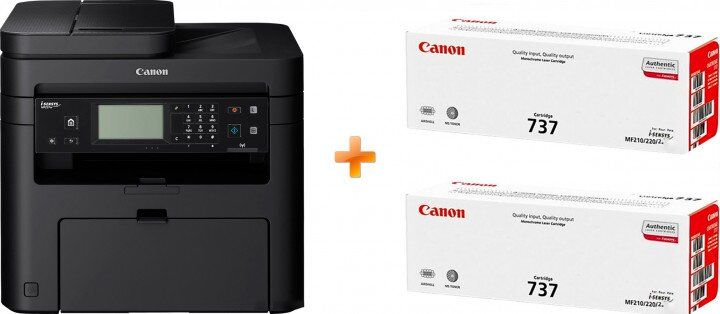 Canon i-SENSYS MF237w with Wi-Fi (1418C162AA/418C170AA) Bundle: + 2 картриджі Canon 737